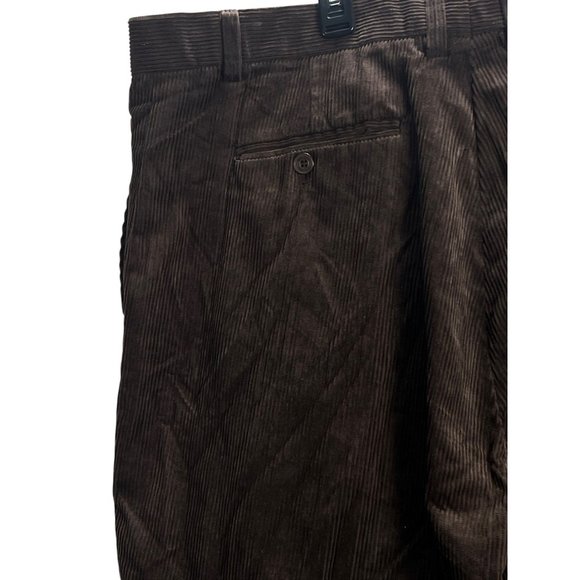 Vertical Sport Mens Brown Corduroy Flat Front Classic Fit Pants Sz 42x32 Retro - Picture 14 of 16